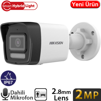 HIKVISION (DS-2CD1021G2-LIUF) 2MP 2.8MM SMART HYBRİD LIGHT FEXED IR BULLET KAMERA 20MT SESLİ