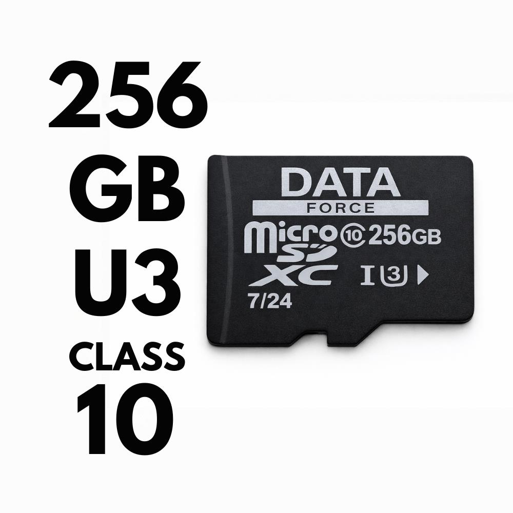 DATAFORCE 256GB U3/CL10 7/24 SURVEILLANCE 100/50MBS HAFIZA KARTI - Görsel 2