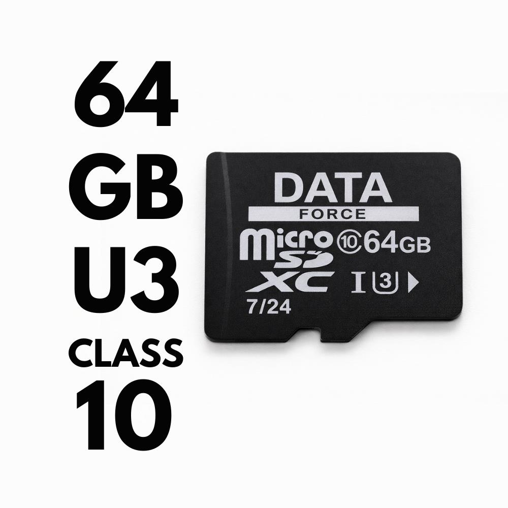DATAFORCE 64GB U3/CL10 7/24 SURVEILLANCE 100/50MBS HAFIZA KARTI - Görsel 2