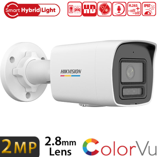 HIKVISION (DS-2CD1027G2H-LIUF) 2MP 2.8MM SDKART SESLİ COLORVU SMART HYBRID LIGHT IP BULLET KAM. 30MT