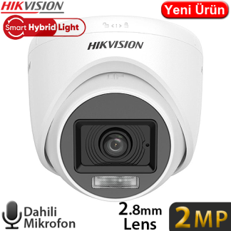 HIKVISION (DS-2CE76D0T-LPFS) 2MP 2.8MM LENS 1080P HD-TVI SMART HYDBRID LIGH IR DOME KAMERA-20MT.
