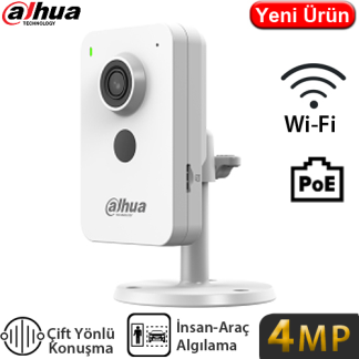DAHUA (IPC-K1430K-STW) 4MP WIFI ÇİFT TARAFLI KONUŞMA H265 POE CUBE KAMERA