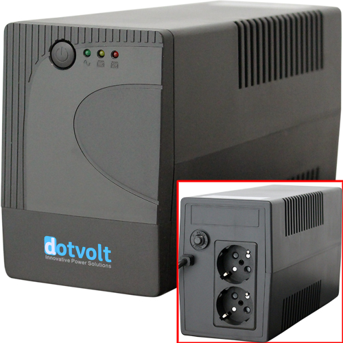 Dotvolt VOLT-LN-650VA 650 VA Line Interactive Kesintisiz Güç Kaynağı UPS LED Auto Restart (1×12V 7Ah, 5-15 dakika)