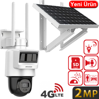 Hikvision DS-2DE2C200IWG-K/4G/C05S10 2MP 4G Dış Mekan Güneş Enerjili PT Güvenlik Kamerası - Çift Yönlü Konuşma, IP66