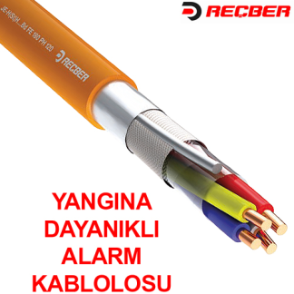 Reçber 2×2×0.8 mm+0.80 mm FE180 Yangına Dayanıklı Yangın Alarm Kablosu 500 m