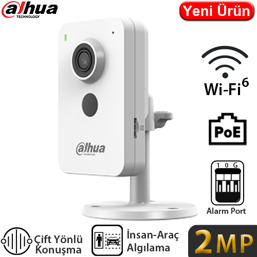 Dahua C2K-P 2MP Wi-Fi İç Mekan Küp Güvenlik Kamerası - İnsan Algılama, Çift Yönlü Konuşma