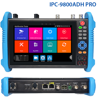 Wanglu IPC-9800ADH Pro 7" Dokunmatik IP / Analog Kamera ve Fiber Test Cihazı — 8K, PoE++ 90W, SFP