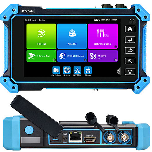 Wanglu IPC-5100 Plus 5,4" Dokunmatik IP ve Analog Kamera Test Cihazı — 8K H.265, ONVIF, PoE, HDMI/VGA