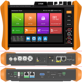 Wanglu MT-8510 8" Dokunmatik OTDR + IP / Analog Kamera Test Cihazı — TDR, SFP, PoE, Wi-Fi, 8 GB