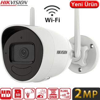 Hikvision DS-2CV2021G2-IDW 2MP Wi-Fi Dış Mekan Bullet Güvenlik Kamerası - Çift Yönlü Konuşma, IP66