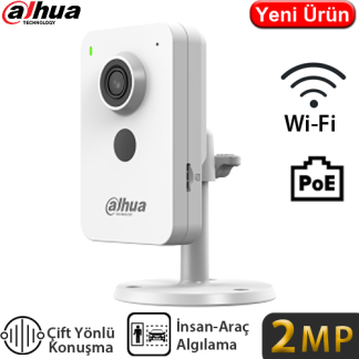 Dahua IPC-K1230K-STW 2MP Wi-Fi İç Mekan Küp Güvenlik Kamerası - İnsan Algılama, Çift Yönlü Konuşma, PoE