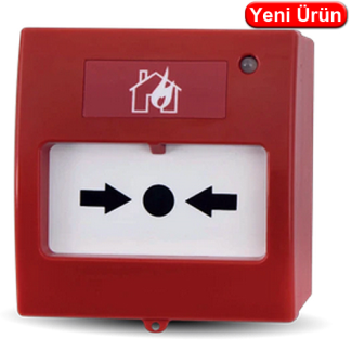 Teknim TFB-3168 Yangın İhbar Kırbas Butonu Tekrar Kullanılabilir LED Göstergeli (EN-54 Onaylı)
