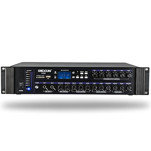 Dexun D-300 250W USB/SD/RCA/BT 2 Kanal 6 Bölgeli Trafolu Stereo Anfi