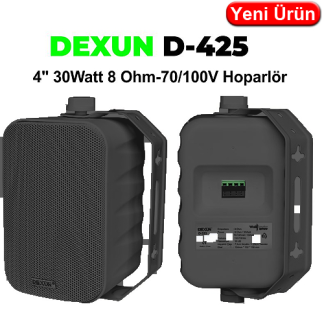 Dexun D-425T 4" 30W Trafolu Sütun Hoparlör Siyah