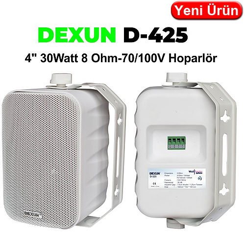 Dexun D-425T 4" 30W Trafolu Sütun Hoparlör Beyaz
