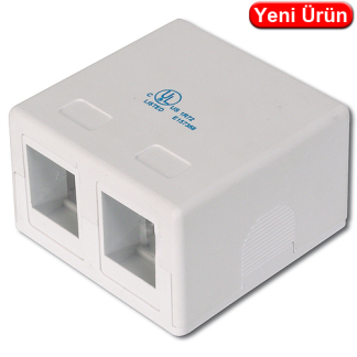 Digitus AT-AG-302A-WH 2 Port Sıva Üstü Keystone Kutusu – 10'lu Paket