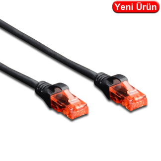 Digitus DK-1617-005-BL CAT6 UTP LSZH Patch Kablo 0,5 m Siyah – 10'lu Paket