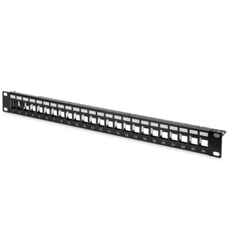 Digitus DN-91411 CAT6 24 Port Boş Patch Panel 19" 1U Siyah