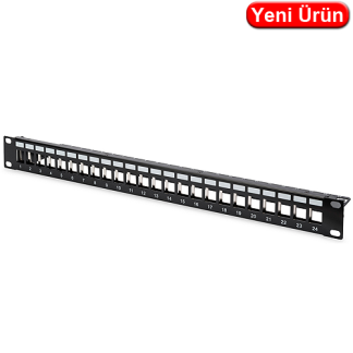 Digitus DN-91411 CAT6 24 Port Boş Patch Panel 19" 1U Beyaz