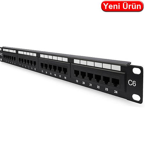 Digitus DN-91624U-CR CAT6 UTP 24 Port Dolu Patch Panel 19" 1U