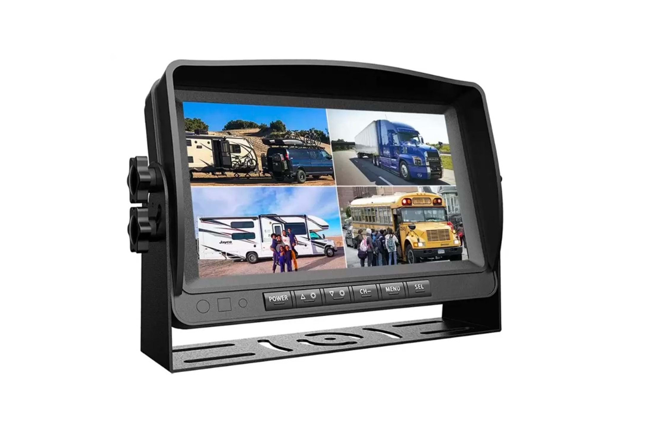 Inox 9023 9" AHD Kayıtlı Quad Araç Monitörü - 4 Kamera Girişi, SD Kart