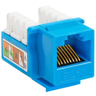 HCS J6E-00874-BL CAT6 UTP Keystone Jack Mavi
