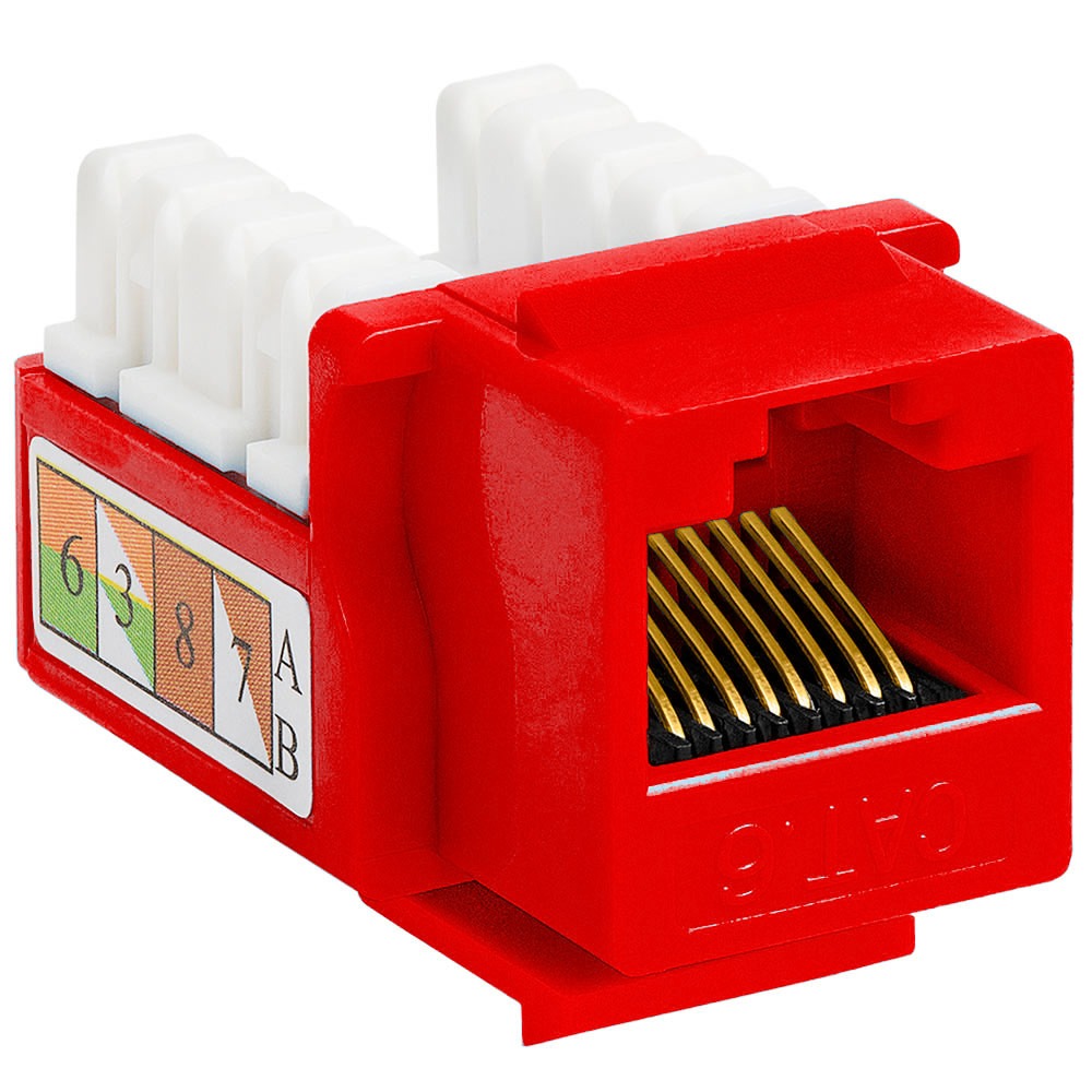HCS J6E-00874-RED CAT6 UTP Keystone Jack Kırmızı