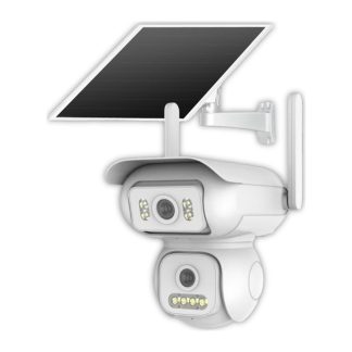 ONQAM JS-SW2 2x3MP Wi-Fi Dış Mekan Güneş Enerjili PT Güvenlik Kamerası - 2 Lensli, 7/24 Kayıt (AOV)