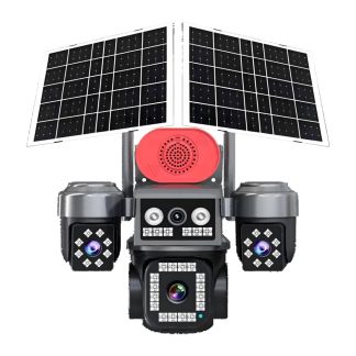 ONQAM ON-SG4474 4x2MP 4G eSIM Dış Mekan Güneş Enerjili PT Güvenlik Kamerası - 4 Lensli, Çift Panel, 7/24 Kayıt (AOV)