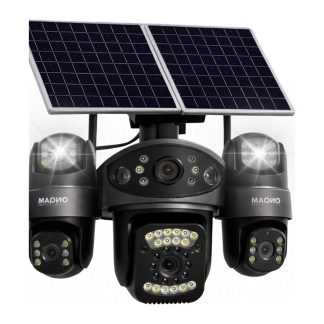 ONQAM ON-SG4484 4x2MP 4G eSIM Dış Mekan Güneş Enerjili PT Güvenlik Kamerası - 4 Lensli, Çift Panel, 7/24 Kayıt (AOV)