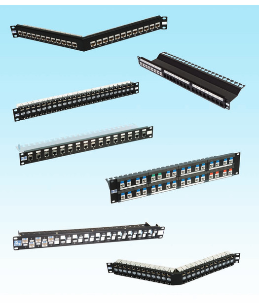 HCS P00-02430-1U 24 Port Açılı (Çapraz) Boş Keystone UTP Patch Panel 19" 1U