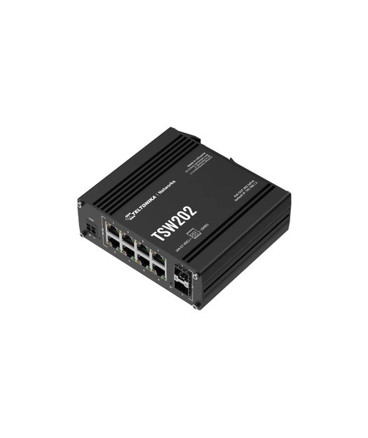 Teltonika TSW202 8 Port Gigabit PoE+ Yönetilebilir Endüstriyel Switch + 2 SFP