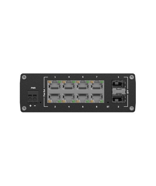 Teltonika TSW202 8 Port Gigabit PoE+ Yönetilebilir Endüstriyel Switch + 2 SFP